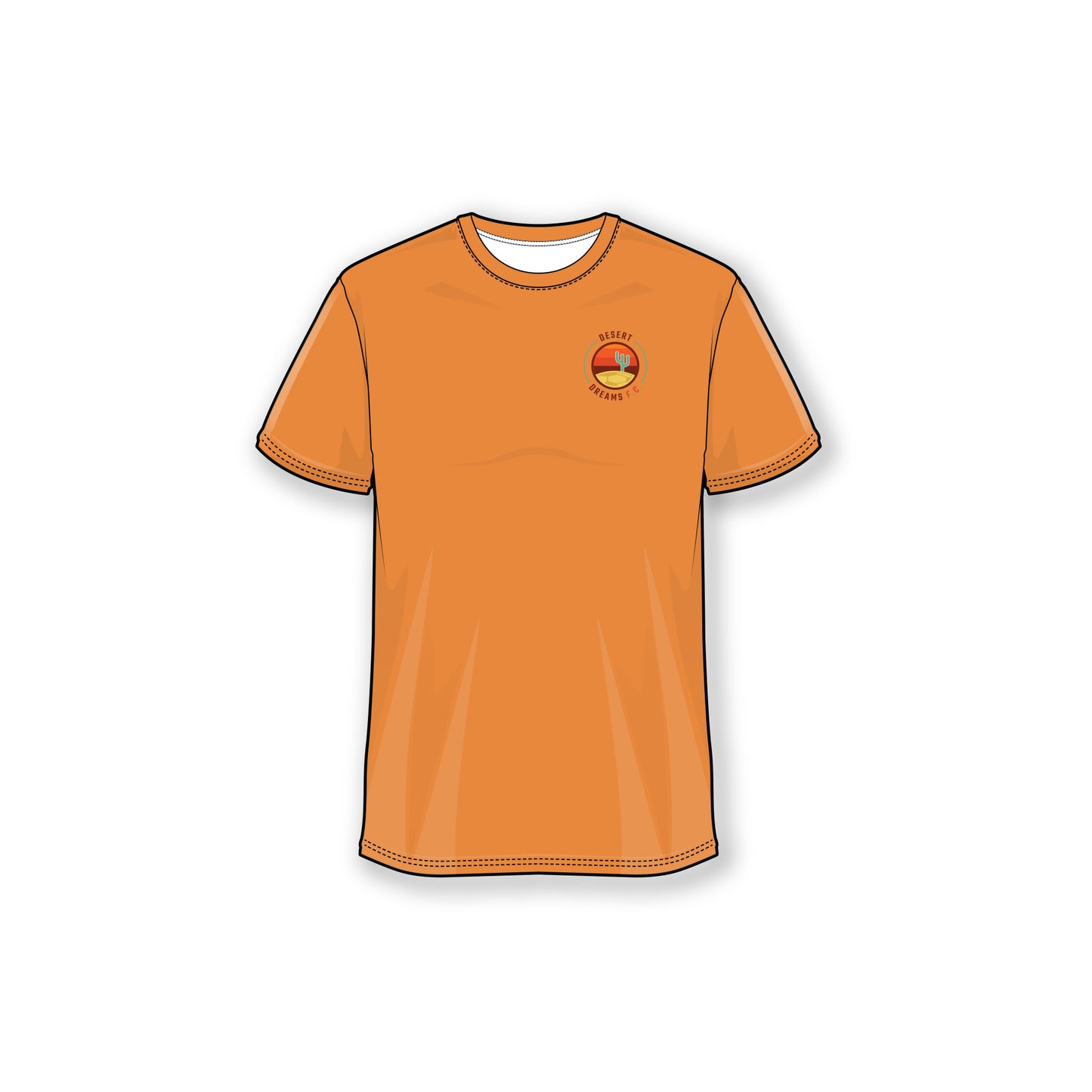 Desert Dreams FC Orange Crest Logo Tee