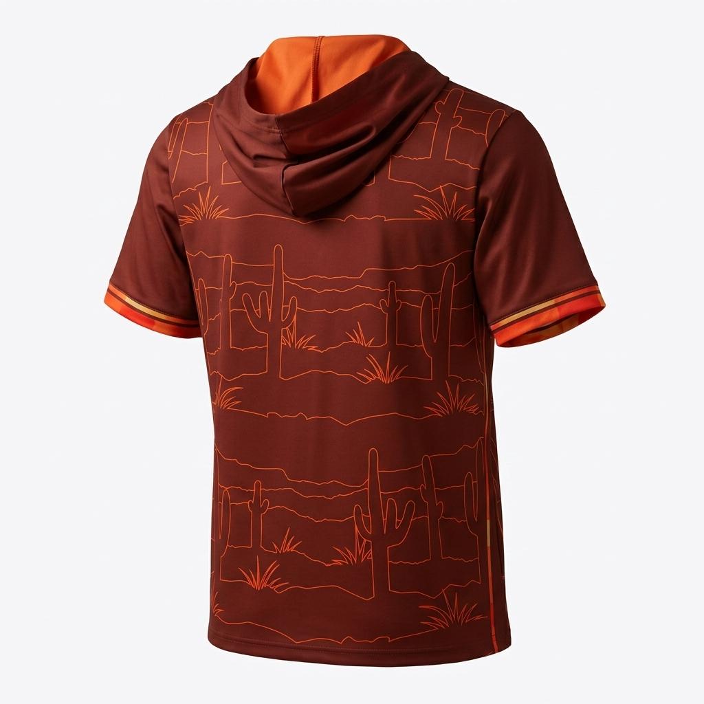 Desert Dreams FC-SS T-shirt Hoodie - Outlines Brown