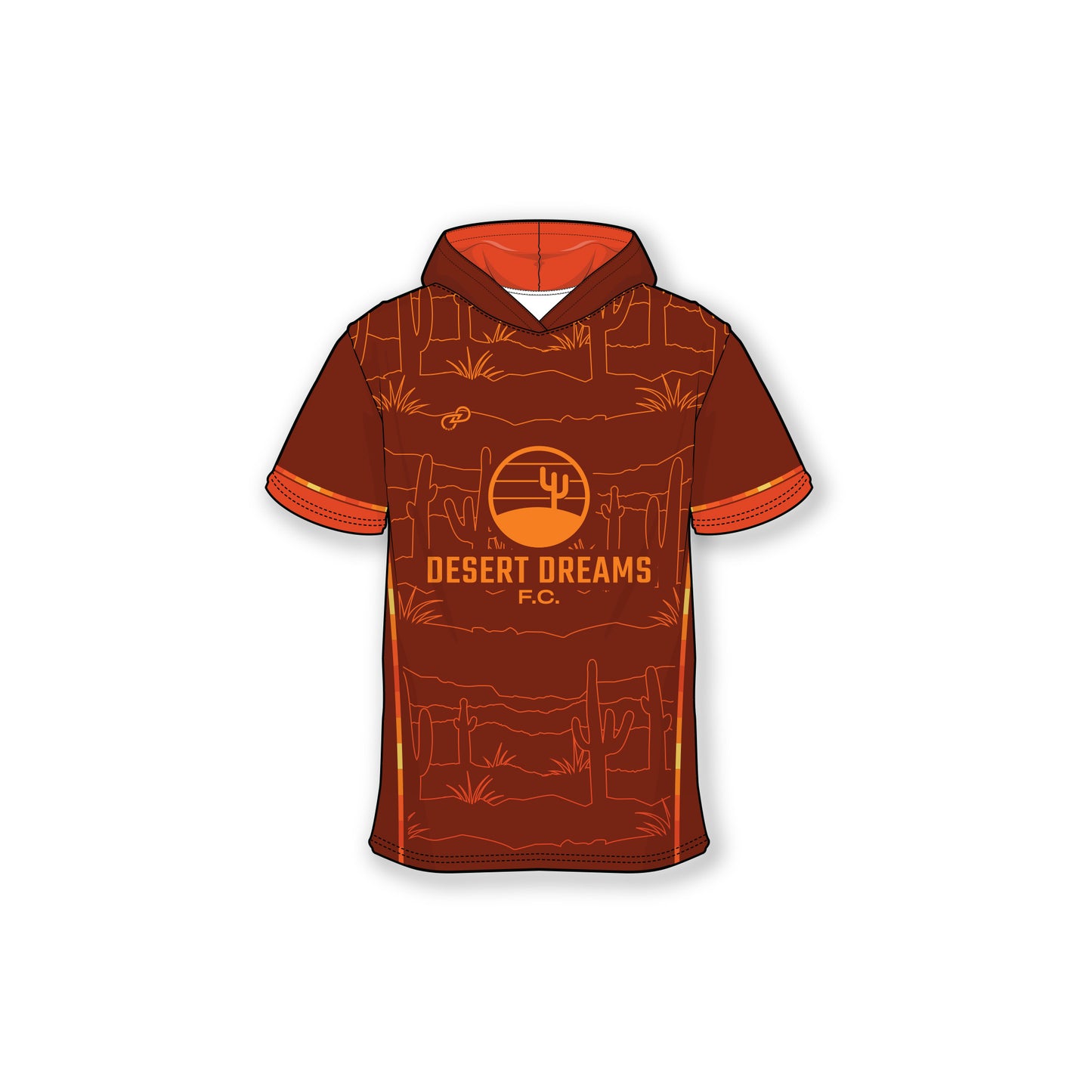Desert Dreams FC-2025-SS T-shirt Hoodie - Outlines Brown