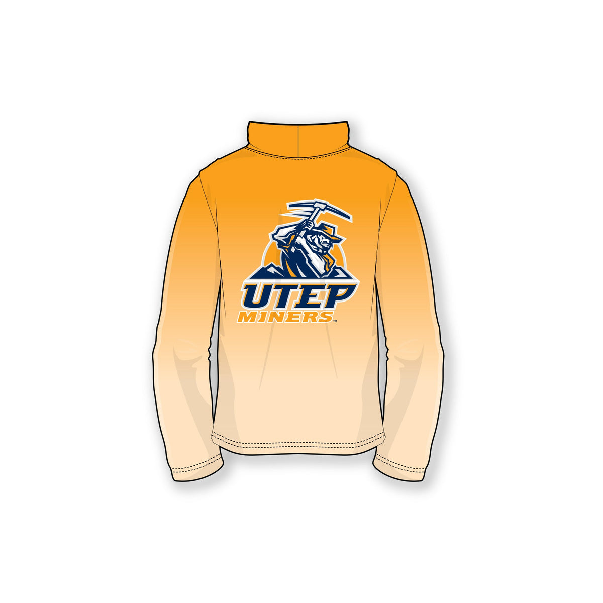 UTEP Goldmine Collective Orange Gradient Cowl Neck