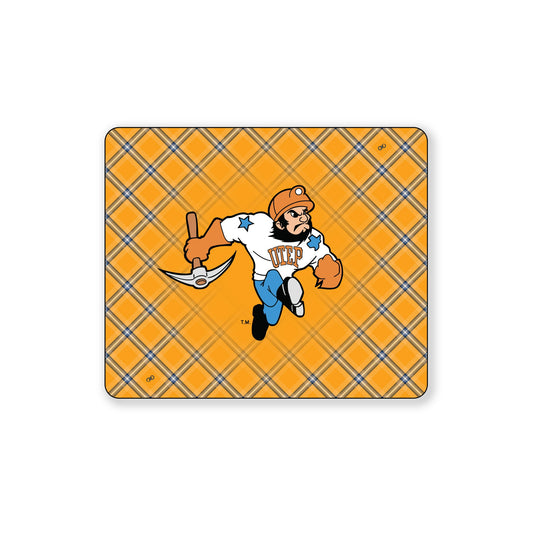 UTEP - Vintage Paydirt Pete Orange Plaid Blanket