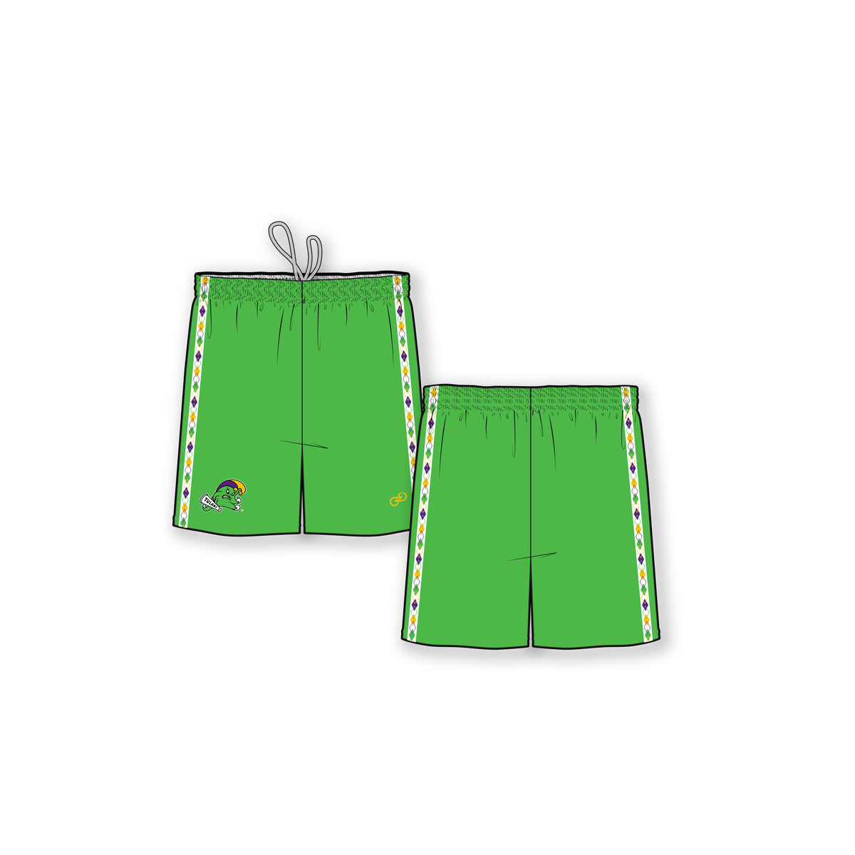 Tulane Mardi Gras Shorts w/ Pockets- Adult & Youth | Offically Licensced
