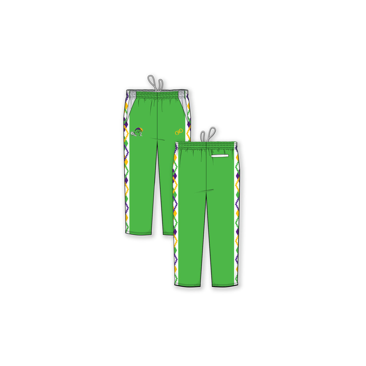 Tulane Mardi Gras Sport Pant- Adult Youth  | Offically Licensed