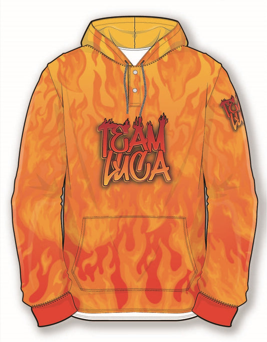 Team Luca 2023 Adult Snap Front Hoodie - Flames