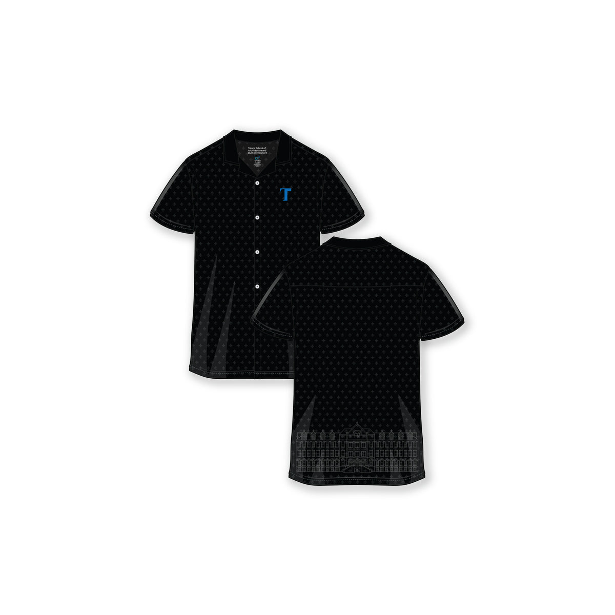 Tulane School of Architecture Mini Fleur de Lis Memorial Hall Camp Shirt | Offically Licensced (Copy)