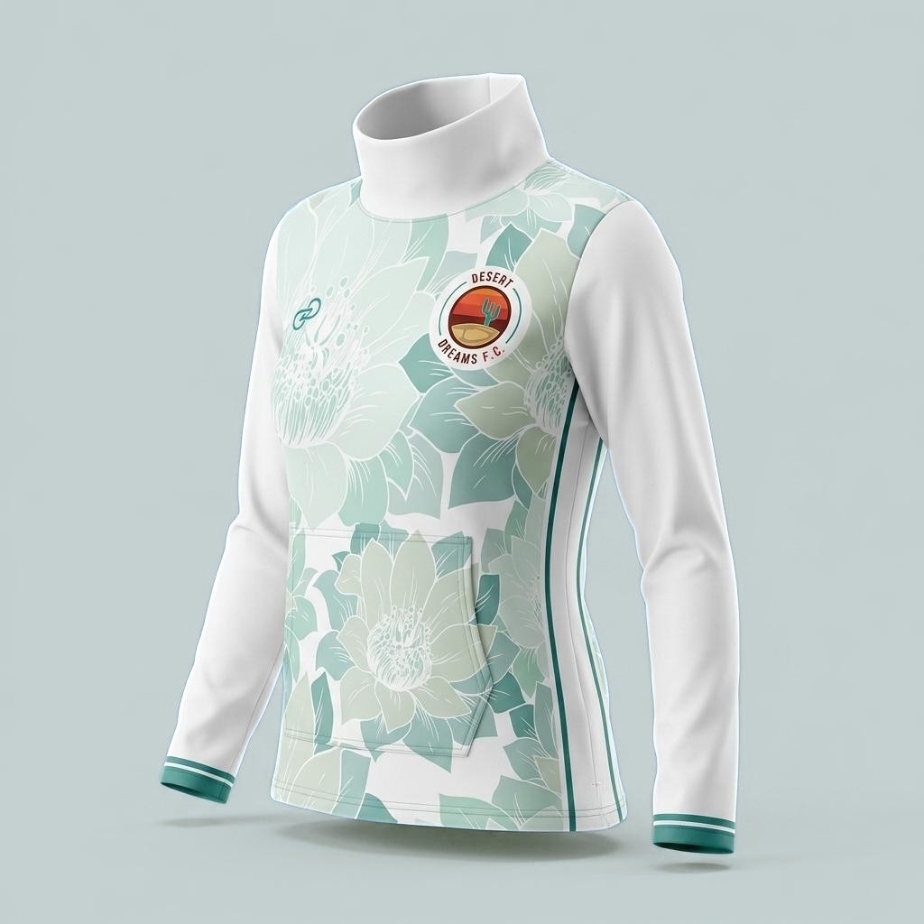 Desert Dreams FC Desert Blooms Lt Green Women's Cowl Neck